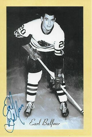 Earl Balfour Authentic Signed Autograph Chicago Blackhawks Nhl 4x6 Hockey Photo