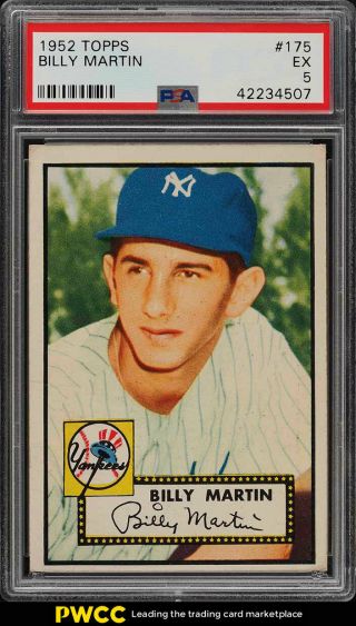 1952 Topps Billy Martin Rookie Rc 175 Psa 5 Ex (pwcc)