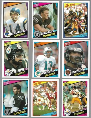 1984 Topps Football Near Complete Set Nmt/mt - (395/396) Missing Elway Rc