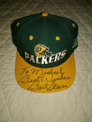 Bart Starr Hat Cap Era Signed Autograph " To Michael " Green Bay Packers