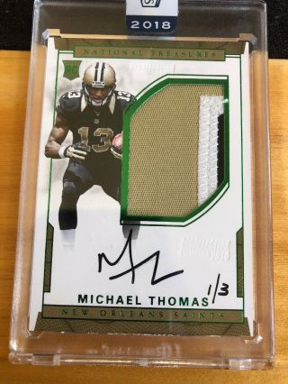Michael Thomas National Treasure True Rpa 1/3 3 Color Patch Jersey Number