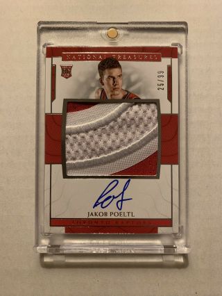 2016 - 17 National Treasures Rookie Patch Auto Jakob Poeltl Rc Rpa /99 Qty