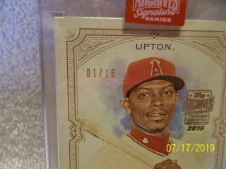 2019 TOPPS ARCHIVES SIGNATURE SERIES JUSTIN UPTON AUTOGRAPH 01/16 - ANGELS 2