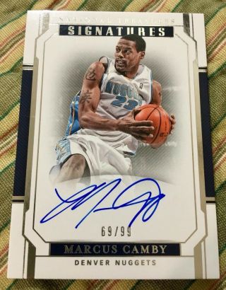 2018 - 19 National Treasures Marcus Camby Signatures Auto Autograph 69/99 Nuggets