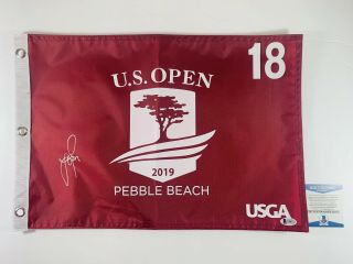Justin Rose Signed Autographed 2019 Us Open Pin Flag Pebble Beach Bas