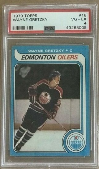 1979 - 80 Topps 18 Wayne Gretzky Psa 4 Vg - Ex Edmonton Oilers Rc Rookie Card