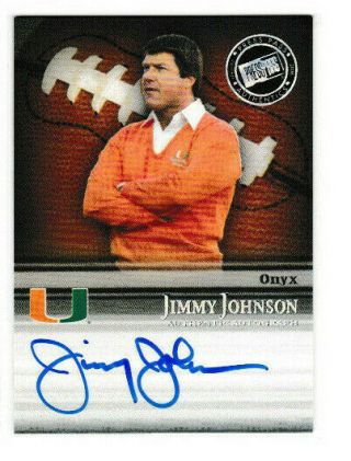 Jimmy Johnson 2008 Press Pass Legends Bowl Edition Signature Auto Ss - Jj Onyx /15