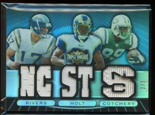 Philip Rivers Torry Holt Cotchery 2007 Topps Triple Threads Game Jersey 2/3