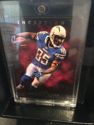 2011 Topps Inception Football Red Antonio Gates 20/25 Ssp San Diego Chargers