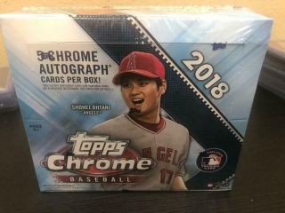 2018 Topps Chrome Baseball Hobby Jumbo Box W/ 5 Autographs