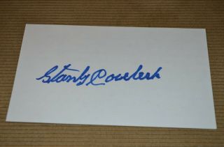 Stan Coveleski Autographed Signed 3x5 Card 1920 Wsc Cleveland Indians D:1984