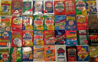 20 Packs Of Vintage Old Baseball Cards Frm Wax Box Case 1986 - 1992