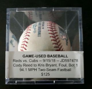 Kris Bryant Foul Ball 9/15/18 Chicago Cubs Game Baseball