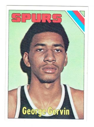 1975 Topps Basketball George Gervin Card 1975 - 76 San Antonio Spurs Ex -