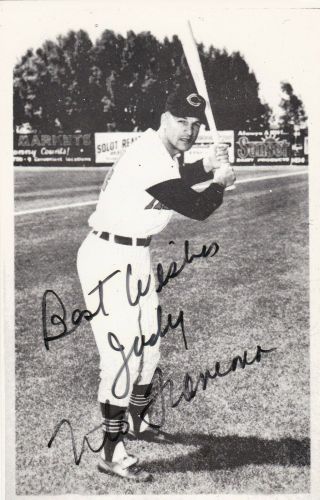 Signed B&w Pc Of Tito Francona (batting) (indians) Great Autograph