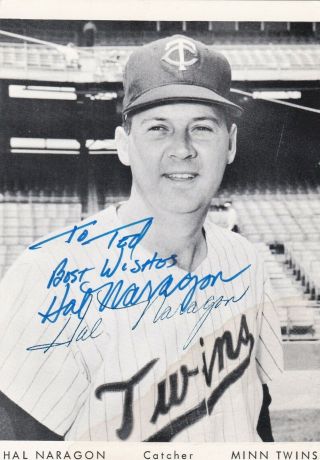Signed B&w Pc Of Hal Naragon (twins) Great Autograph