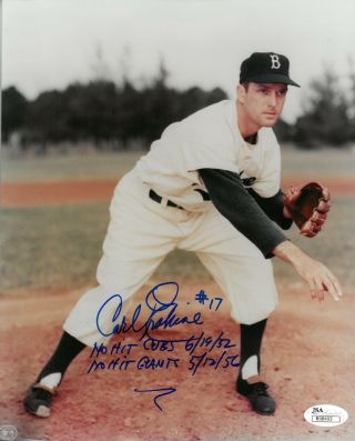 Carl Erskine Signed Brooklyn Dodgers Authentic Autographed 8x10 Photo Jsa R98493