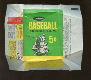 1965 Topps Baseball Card 5 Cent Wax Wrapper