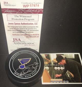 Alexander Steen St Louis Blues Autographed Signed Official Game Puck Jsa Witness