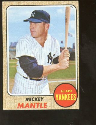 1968 Topps Baseball Card 280 Mickey Mantle York Yankees