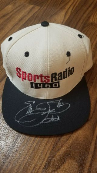 Emmitt Smith Auto Hat Signed Radio Giveaway Hall Of Fame Dallas Cowboys Hof