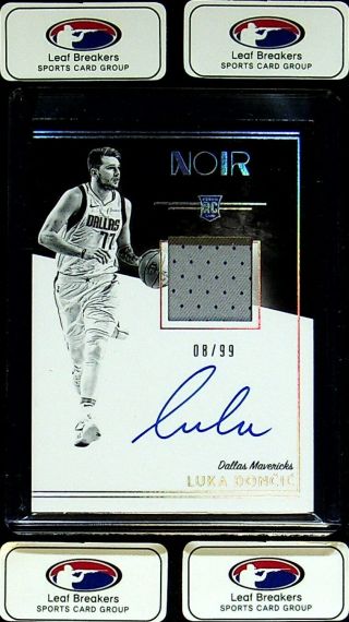 2018 - 19 Noir Basketball Luka Doncic Black & White Rookie Patch Auto /99 Rpa [kh]