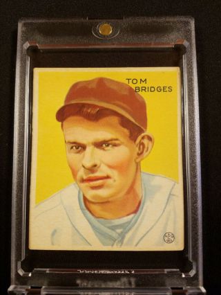 1933 Goudey Baseball Tom Bridges Detroit Tigers 199 Rare High Grd
