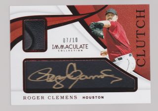 2019 Panini Immaculate Roger Clemens Clutch On Card Auto/patch 7/10