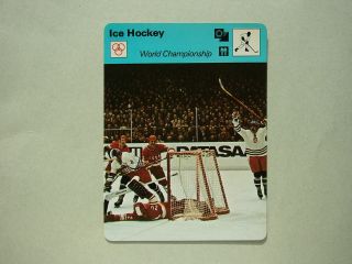 1977 1977/79 Sportscaster Hockey Photo Ussr Vladislav Tretiak Vs Czechosolovakia