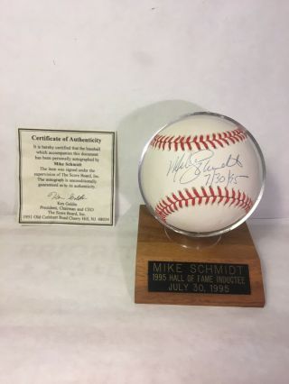 Phillies Hall Of Famer Mike Schmidt Signed Baseball With 7/30/95