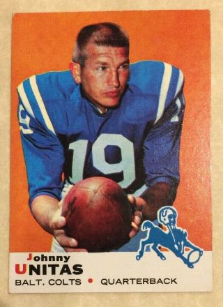 1969 Topps Football Card 25 John Unitas,  Baltimore Colts,  Nmt
