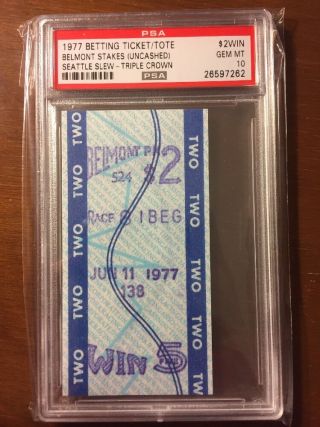 1977 Seattle Slew Triple Crown $2 Win Ticket/tote Belmont Psa 10 - Secretariat