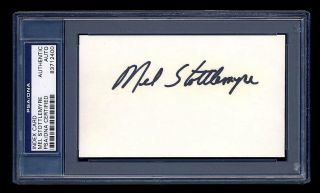 Mel Stottlemyre Signed Index Card Psa/dna Slabbed Autographed Yankees Mets
