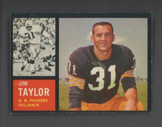 1962 Topps Football 66 Jim Taylor Green Bay Packers Hof