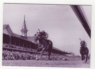 Secretariat Wins 1973 Kentucky Derby Metal Trading Card - Horse Racing