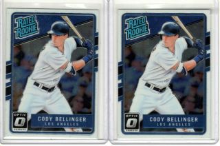 2017 Panini Optic Rated Rookie " Dodgers " Cody Bellinger Rookie Cards (2)