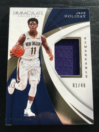 2017 - 18 Immaculate Remarkable Jersey Non Auto Jrue Holiday 01/49 1/1 Pelicans