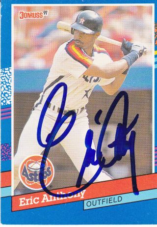 Autographed Signed Mlb Baseball Card Eric Anthony Astros