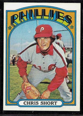 1972 Topps Baseball Philadelphia Phillies Chris Short High Number Card 665 Nm - Mt