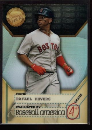 Rafael Devers $25,  Red Sox Rookie Gold Refractor Rc Sp 2017 Bowman 