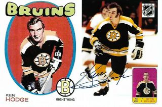 Ken Hodge Authentic Signed Autograph Boston Bruins Nhl 4x6 Hockey Photo
