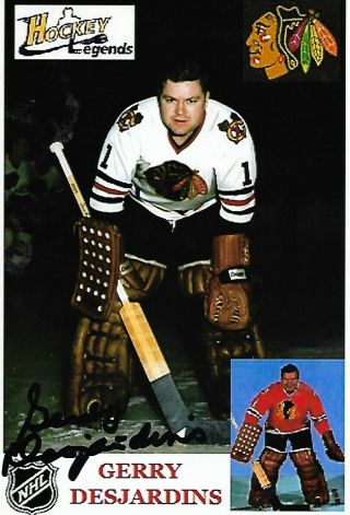 Gerry Desjardins Authentic Signed Autograph Chicago Blackhawks 4x6 Hockey Photo