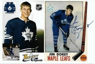 Jim Dorey Authentic Signed Autograph Toronto Maple Leafs Nhl 4x6 Hockey Photo