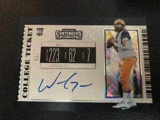 Will Grier 2019 Contenders Draft Picks Rookie Auto College Ticket 10/15