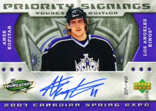 2007 Upper Deck Anze Kopitar Spring Expo Priority Signings Auto 7/40 Kings
