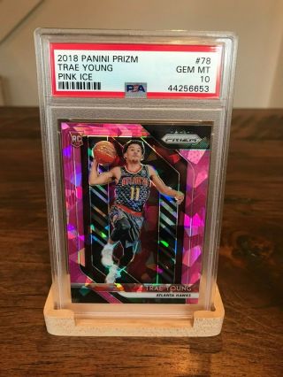 Psa 10 2018 - 19 Panini Prizm Trae Young Pink Ice Rookie Refractor Rc
