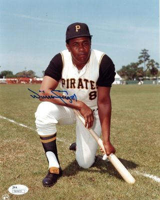 Willie Stargell Signed Pittsburgh Pirates 8x10 Color Glossy Photo Jsa N64619