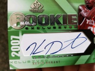 2007 SP GAME KEVIN DURANT RC AUTO /100. 8