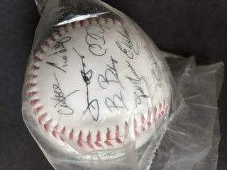 2001 NY Yankee Stamped Autographed Team Baseball MLBPA Licensed Includes Core 4 2