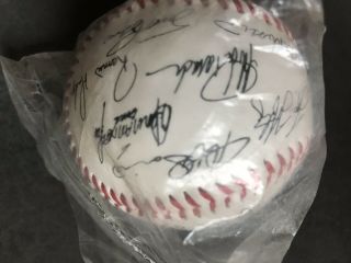 2001 NY Yankee Stamped Autographed Team Baseball MLBPA Licensed Includes Core 4 4